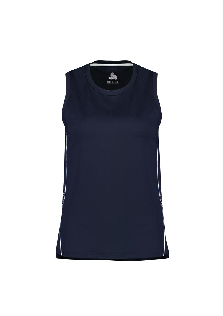 SG319L - Biz Collection - Womens Balance Singlet Navy/White