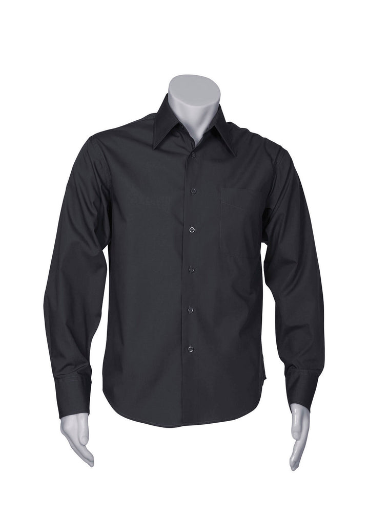 SH714 - Biz Collection - Mens Metro Long sleeve Shirt - Charcoal