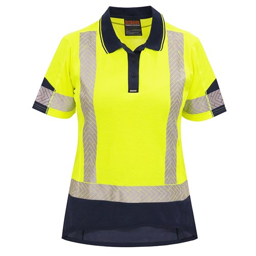 W23201 - Bison - Women's Day/Night Quick-Dry Cotton Backed Polo Yellow/Navy