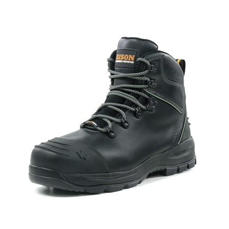 Bison - XT Zip Side Lace Up Safety Boot - Black