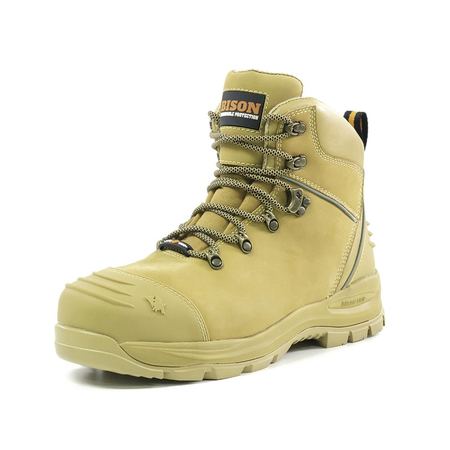 Bison - XT Zip Side Lace Up Safety Boot - Wheat