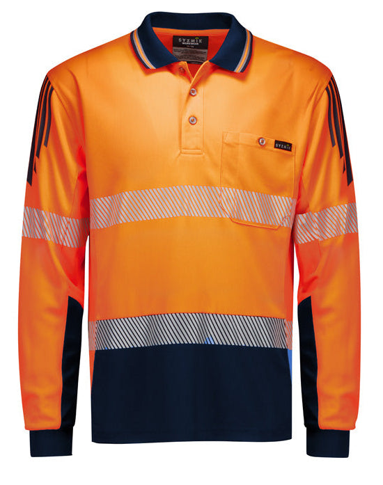 ZH550 - Syzmik - Mens Hi Vis Flux Segmented Tape Long Sleeve Polo