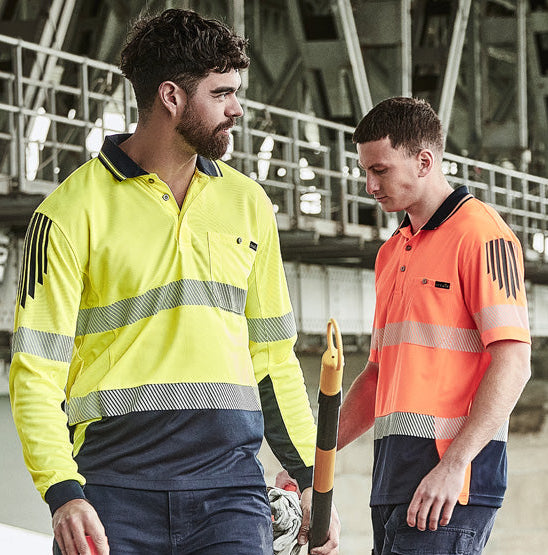 ZH550 - Syzmik - Mens Hi Vis Flux Segmented Tape Long Sleeve Polo