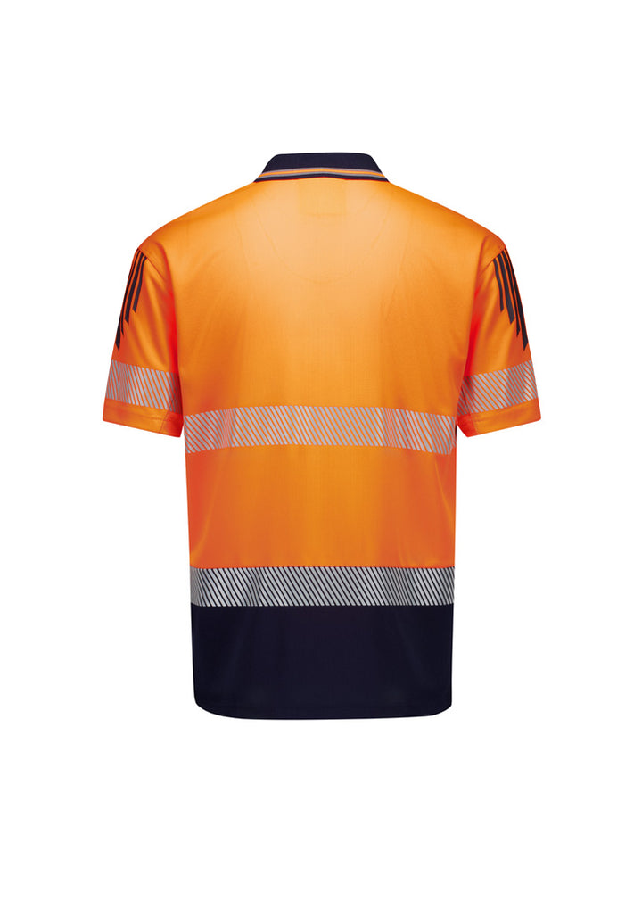 ZH555 - Syzmik - Mens Hi Vis Flux Segmented Tape Short Sleeve Polo