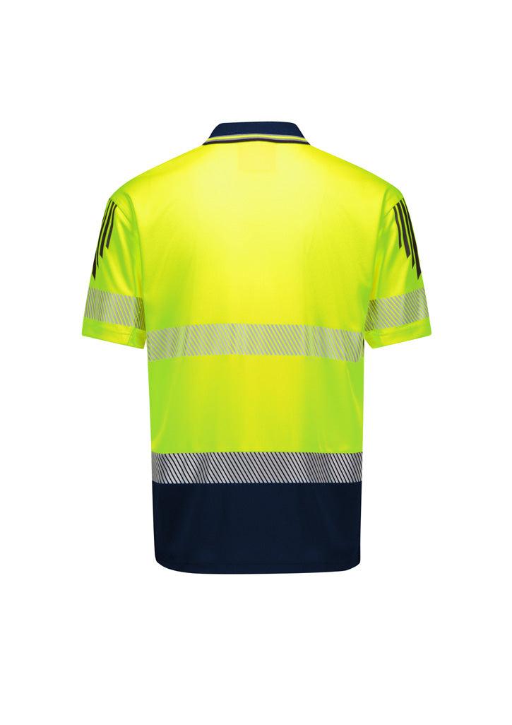 ZH555 - Syzmik - Mens Hi Vis Flux Segmented Tape Short Sleeve Polo