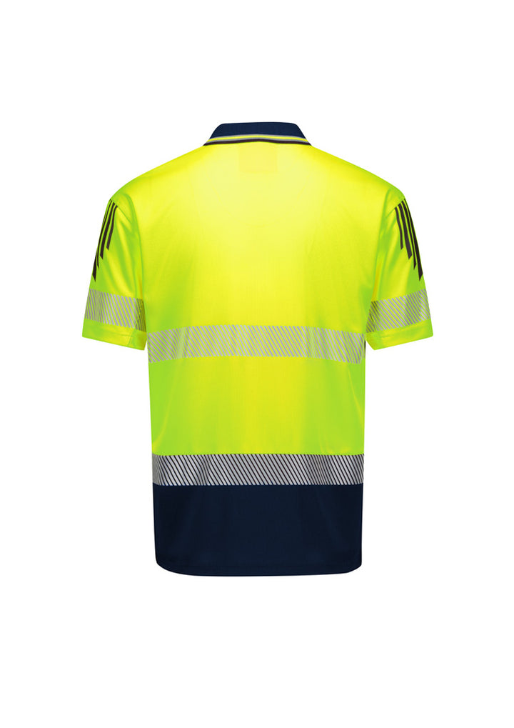ZH555 - Syzmik - Mens Hi Vis Flux Segmented Tape Short Sleeve Polo