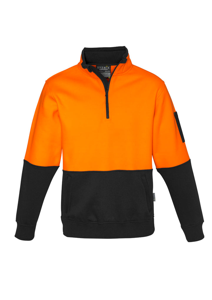 ZT476 - Syzmik - Hi-Viz Unisex Half-zip Sweatshirt (Warm Soft Polyester) 320g - Orange/Black