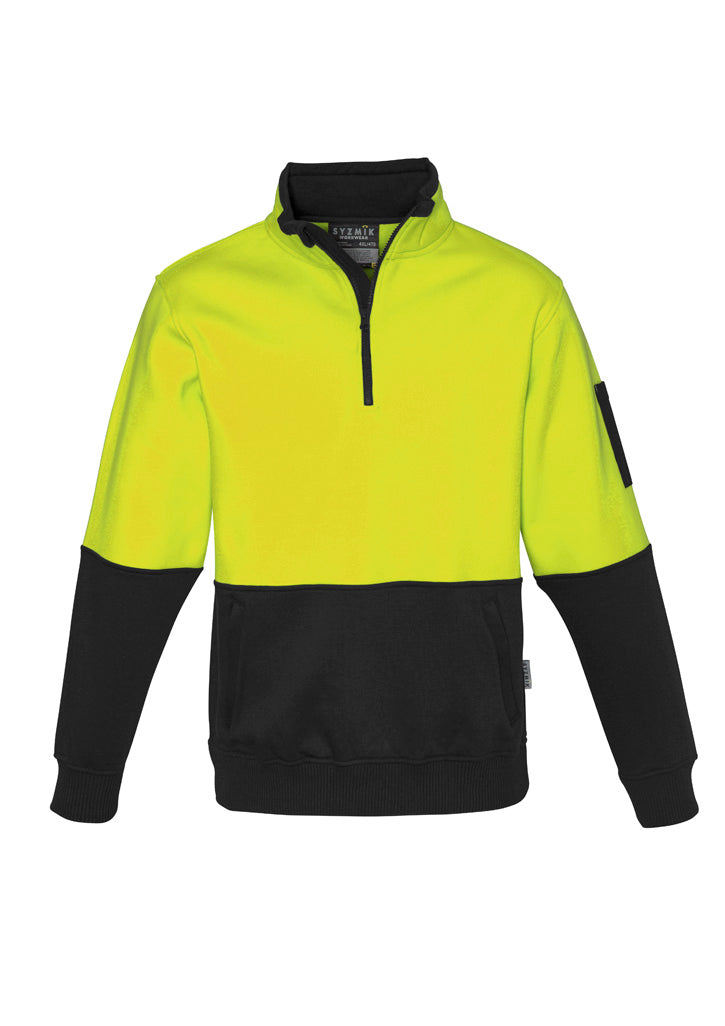 ZT476 - Syzmik - Hi-Viz Unisex Half-zip Sweatshirt (Warm Soft Polyester) 320g - Yellow/Black
