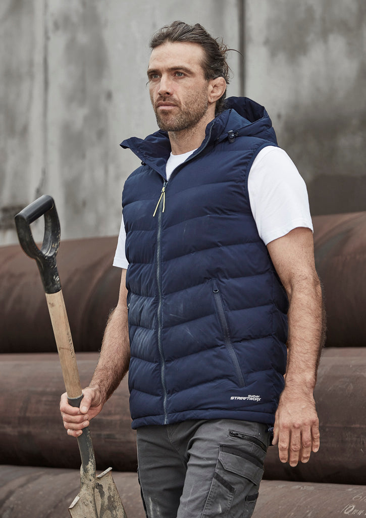 ZV245 - Syzmik - Unisex Streetworx Hooded Puffer Vest - Navy