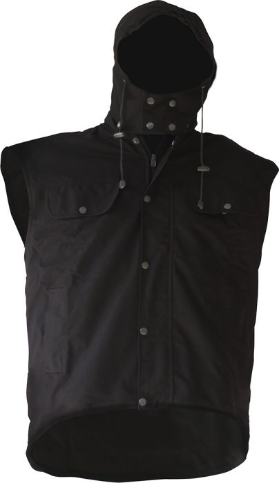 PCO1309 - Caution - Hooded Oilskin Sleeveless Vest