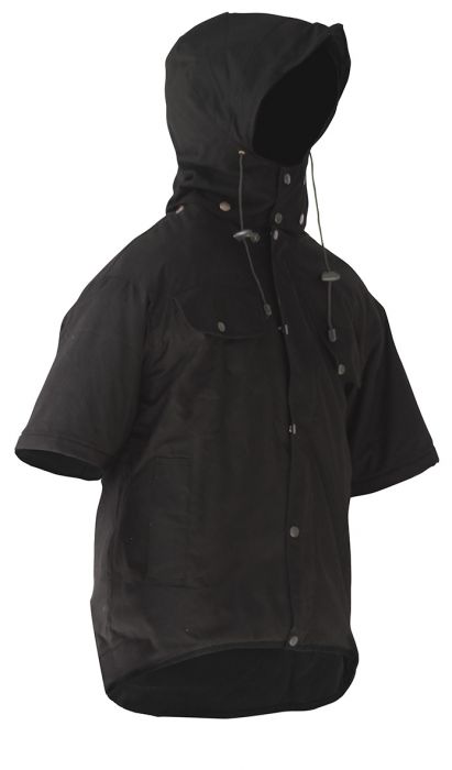 PCO1319 - Caution - Hooded Oilskin Short Sleeve Vest