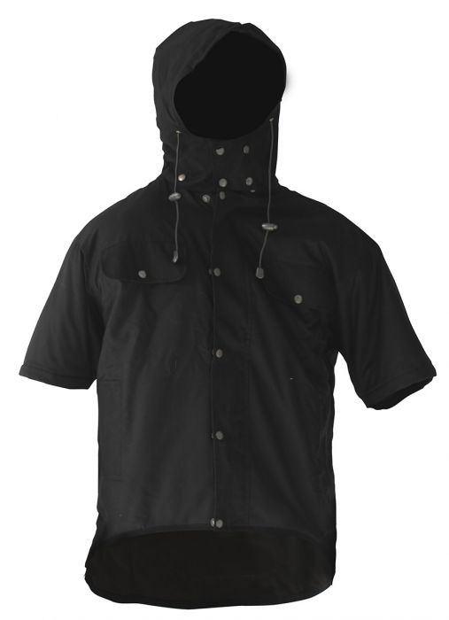 PCO1319 - Caution - Hooded Oilskin Short Sleeve Vest