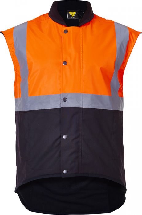 PCO1340 - Caution - Hi-Vis Oilskin Sleeveless Vest (Day/Night)