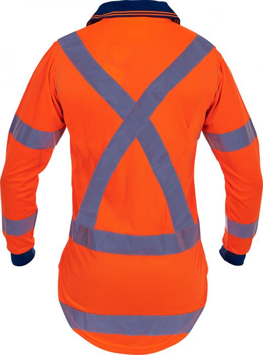 PCP1224 - Caution - Hi-Vis TTMC-W17 X-Back L/S Micro Fibre Polo