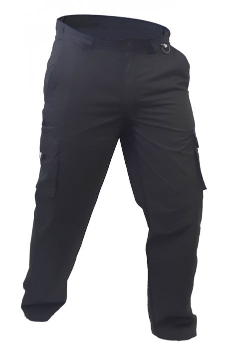 PCT1530 - Caution - 100% Cotton Cargo Trousers - Kingsize Black