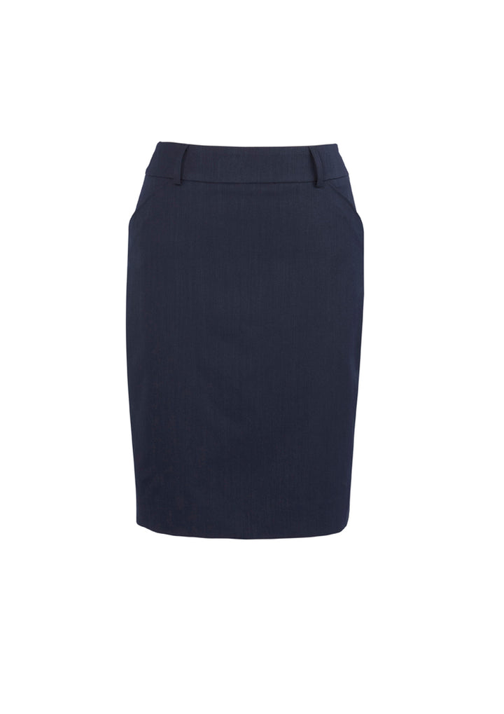 20115 - Biz Corporates - Cool Stretch Womens Multi-Pleat Skirt | Navy