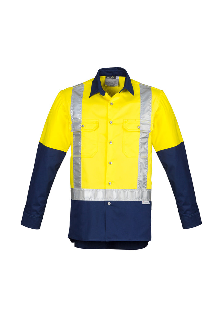 ZW124 - Syzmik - Mens Hi Vis Spliced Industrial Shirt - Shoulder Taped
