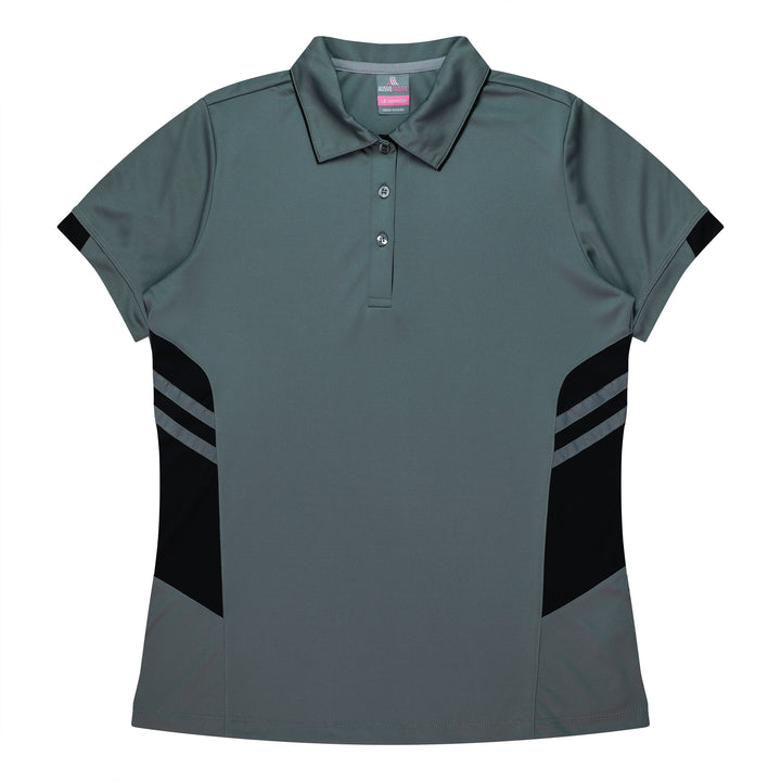 2311 - Aussie Pacific - Womens Tasman Polo -  Black, Grey and Navy Body Colours