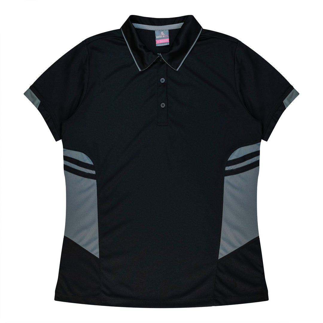 2311 - Aussie Pacific - Womens Tasman Polo -  Black, Grey and Navy Body Colours