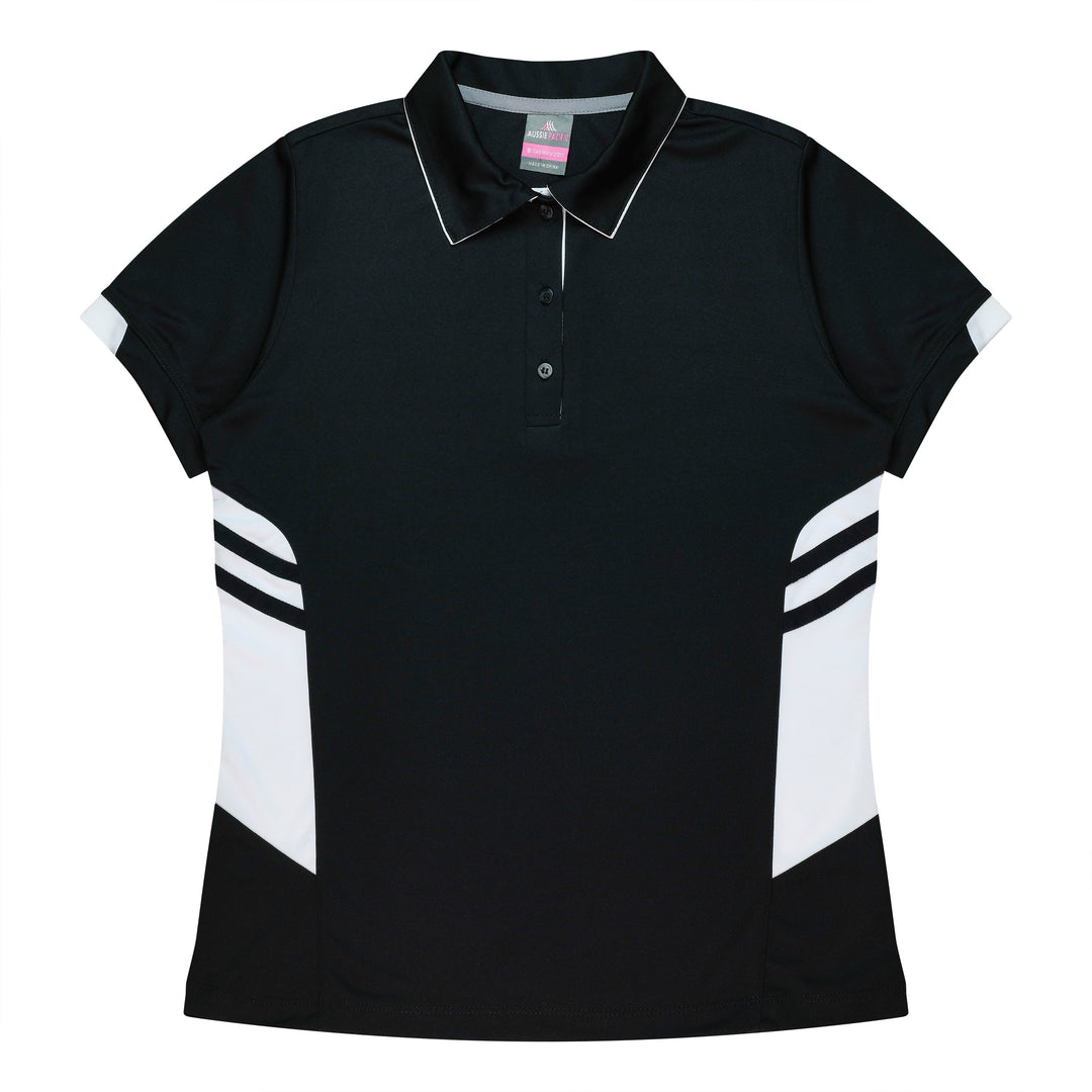 2311 - Aussie Pacific - Womens Tasman Polo -  Black, Grey and Navy Body Colours