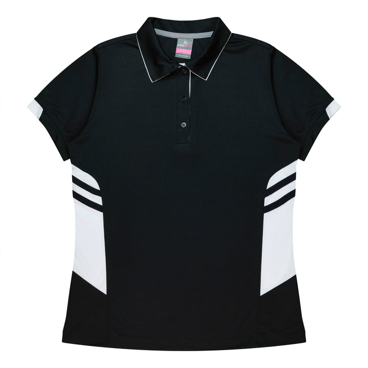 2311 - Aussie Pacific - Womens Tasman Polo -  Black, Grey and Navy Body Colours