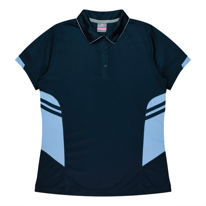 2311 - Aussie Pacific - Womens Tasman Polo -  Black, Grey and Navy Body Colours