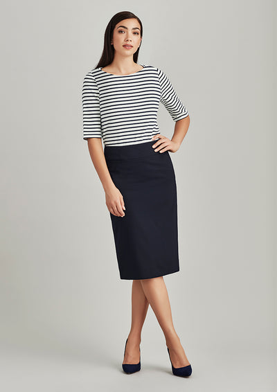 24011 - Biz Corporates - Womens Comfort Wool Stretch Relaxed Fit Lined Skirt