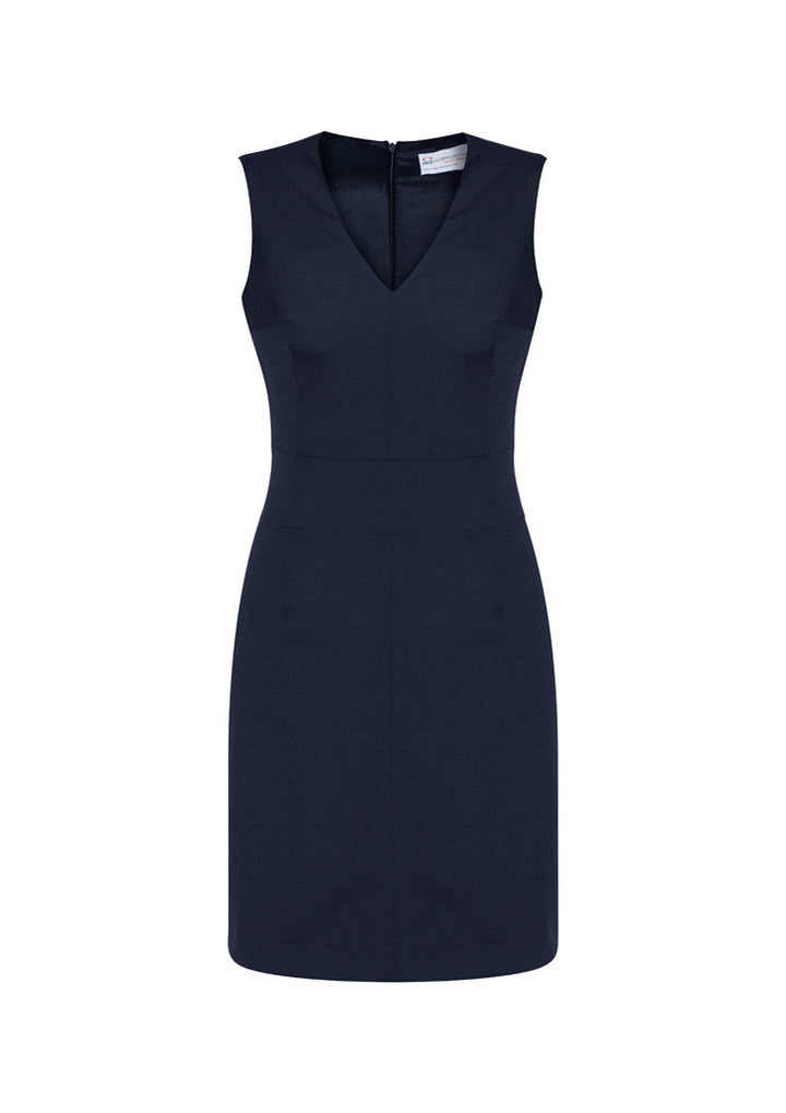 30121 - Biz Corporates - Womens Cool Stretch Sleeveless V-Neck Dress | Navy