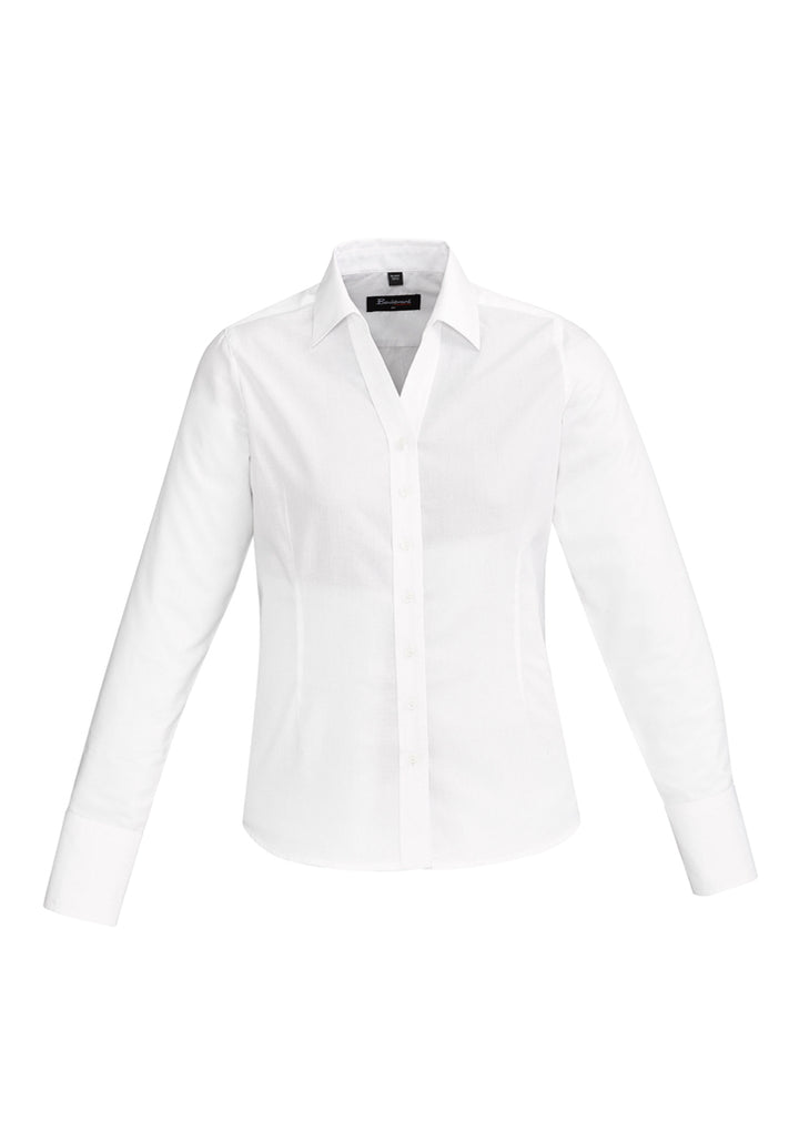 40310 - Biz Corporates - Womens Hudson Long Sleeve Shirt | White