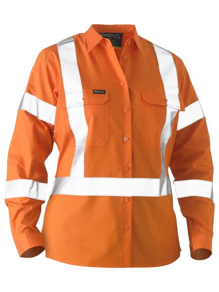 BL6266XT - Bisley - Womens X Taped Hi-Vis Recycled Drill Shirt