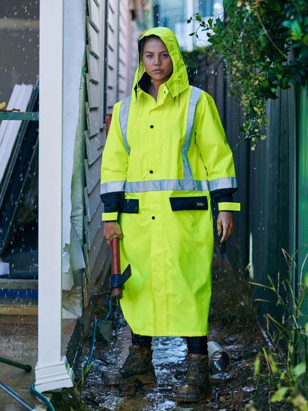 BJ6961T - Bisley - Taped Hi Vis Long Rain Coat