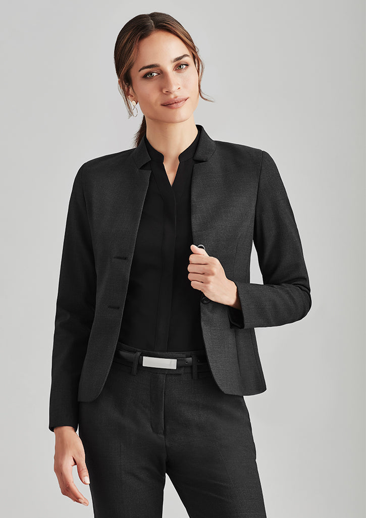 64013 - Biz Corporates - Comfort Wool Stretch Womens Reverse Lapel Jacket