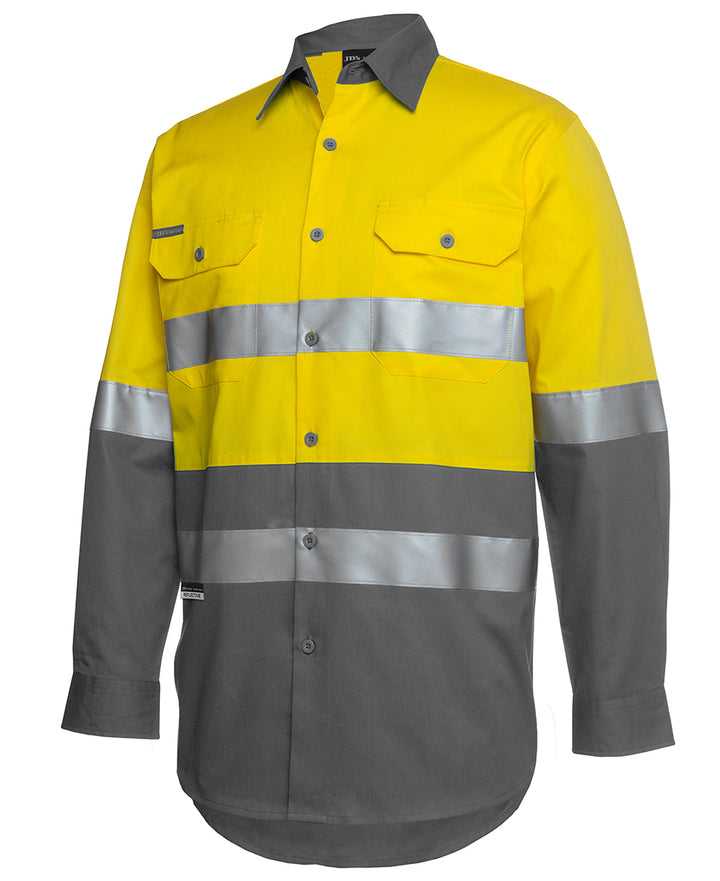 6DNWL JBs Wear - Hi-Vis Traditional TAPED Long sleeve Drill shirt 150g with ventilation