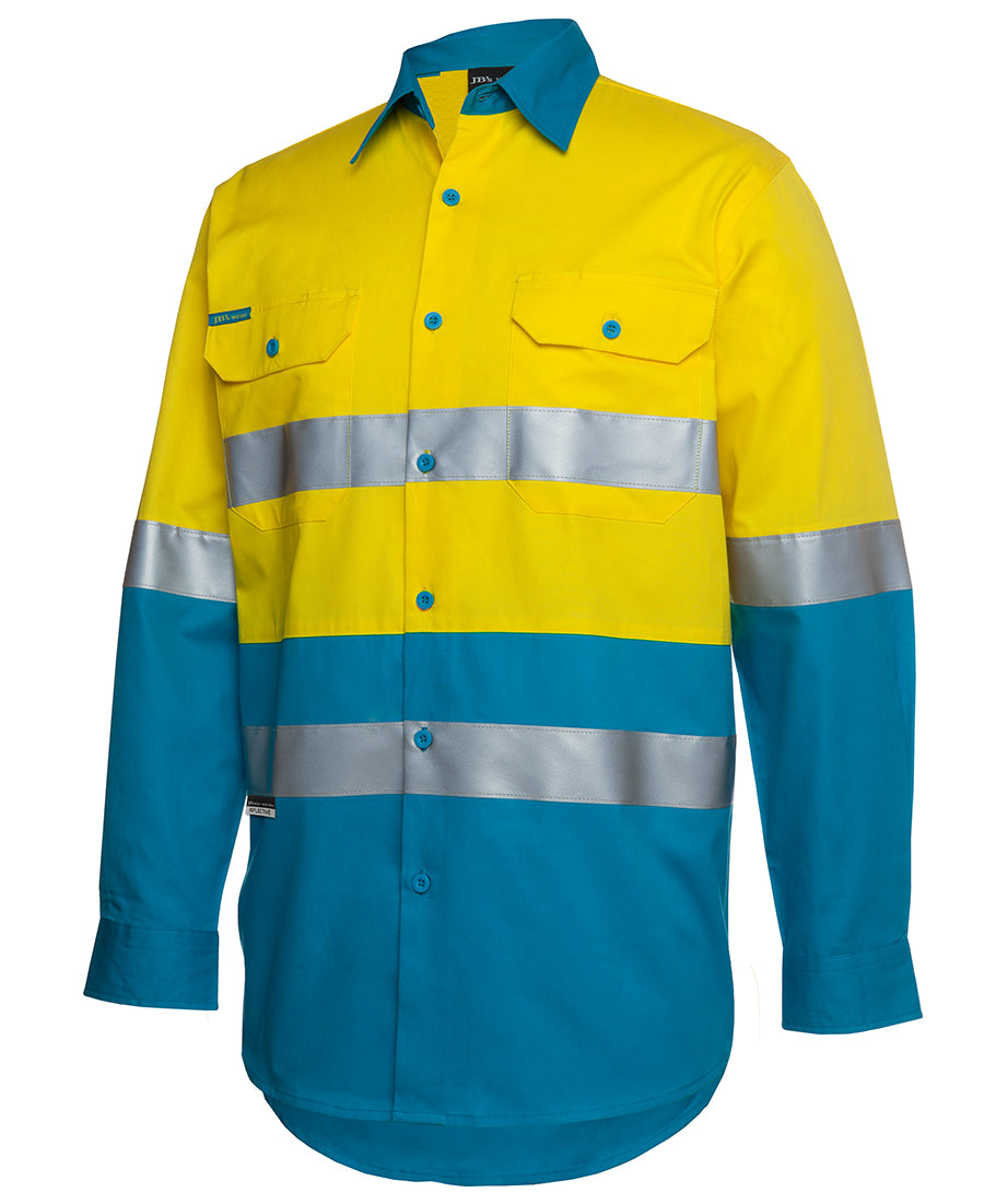 6DNWL JBs Wear - Hi-Vis Traditional TAPED Long sleeve Drill shirt 150g with ventilation