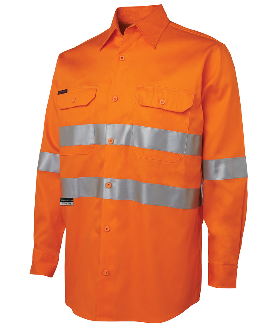 6DNWL JBs Wear - Hi-Vis Traditional TAPED Long sleeve Drill shirt 150g with ventilation