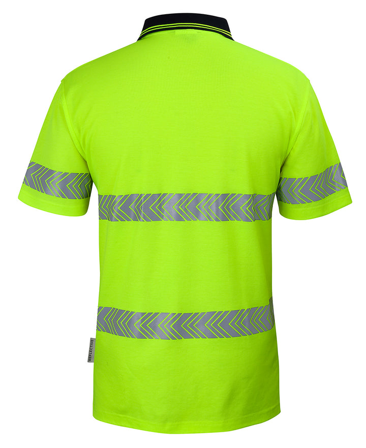 6HMSS -  JB's Wear - Hi-Vis Cotton Backed Fabric Segmented Tape Polo (Day & Night)