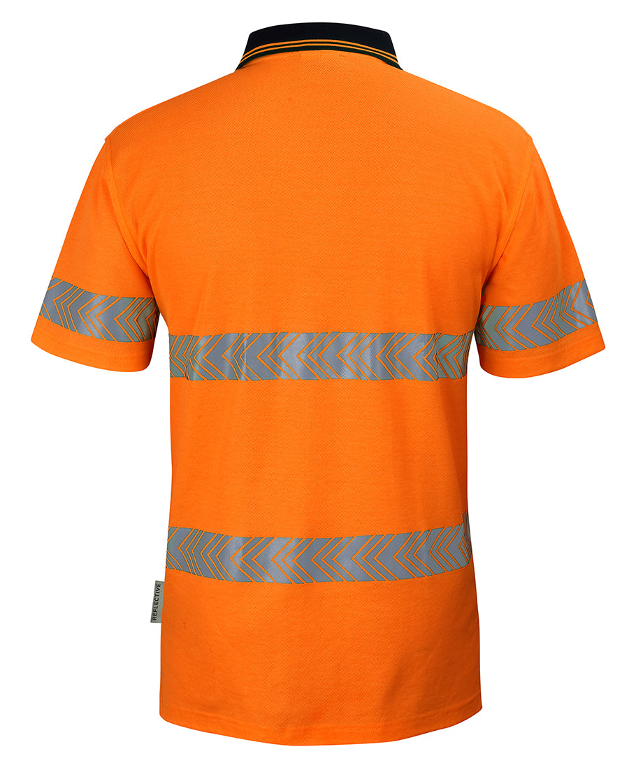 6HMSS -  JB's Wear - Hi-Vis Cotton Backed Fabric Segmented Tape Polo (Day & Night)