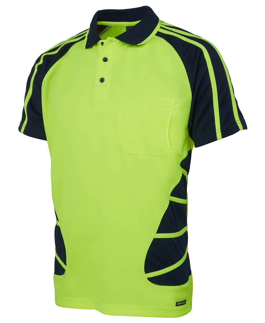 Lime/Navy Hi-Vz Spider Polo 6HSP