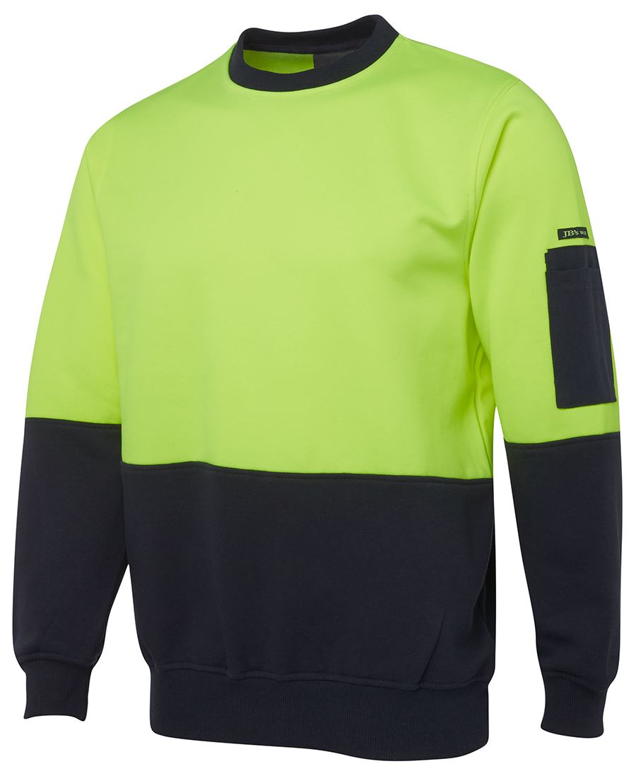 6HVCN - JBs Wear - Hi Vis Crew Neck Sweatshirt - Day Certification