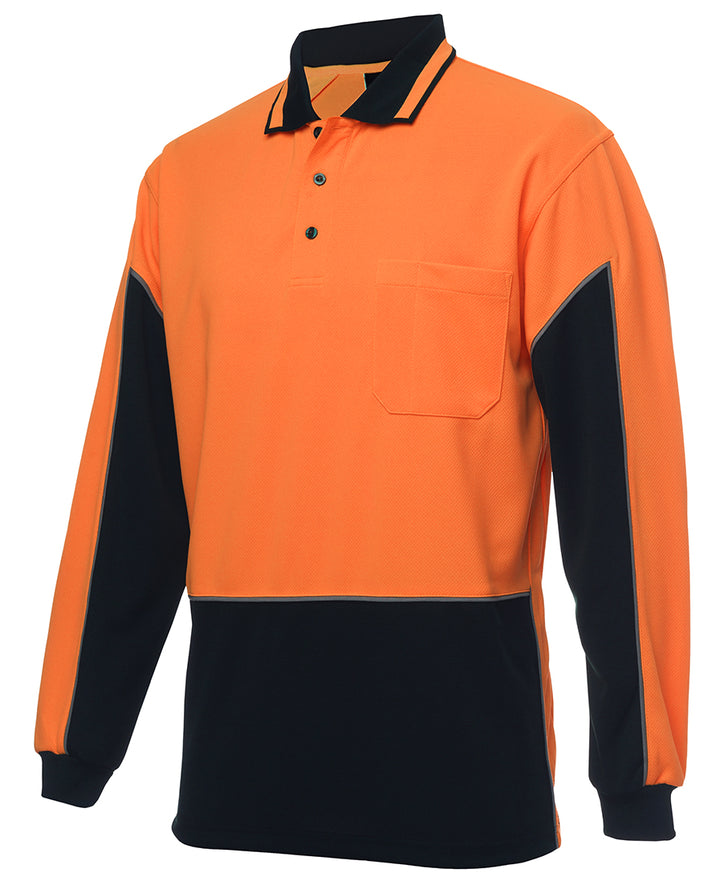 6HVGL - JBs Wear - Hi-Vis Long Sleeve Gap Polo (Day 4602.1) - 160gsm