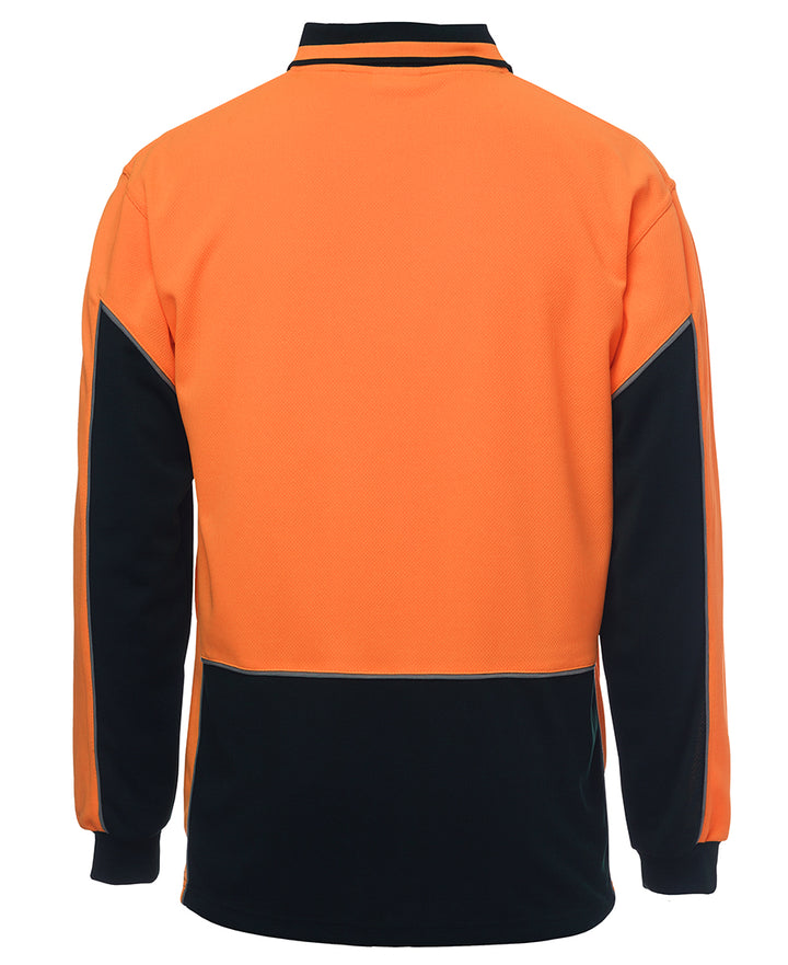 6HVGL - JB's Wear - Hi-Vis Long Sleeve Gap Polo (Day 4602.1) - 160gsm