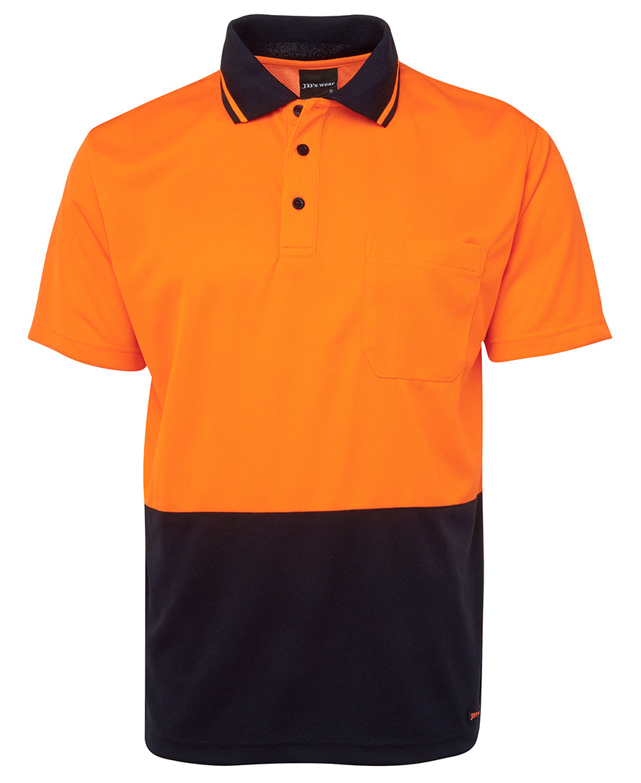 6HVNC - JB's Wear - Hi-Viz Non Cuff Traditional PoloOrange/Navy