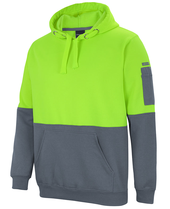 6HVPH Pullover Hoodie Hi Vis Lime-Charcoal