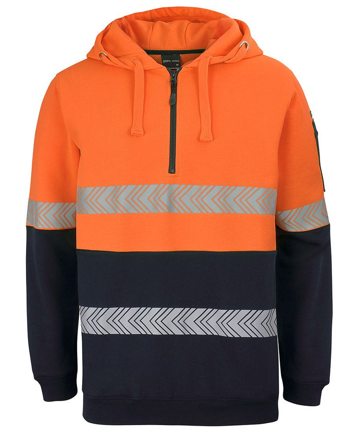 6HZSH - JBs Wear - Hi-Viz 1/2 zip Segmented Tape Hoodie (Day & NIGHT)