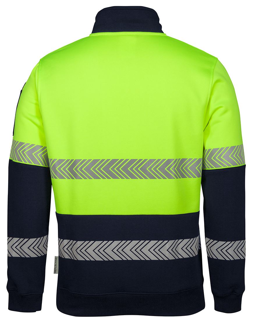 6HZS - JB's Wear - Hi-Vis 1/2 zip Segmented Tape Sweatshirt (Day & NIGHT)