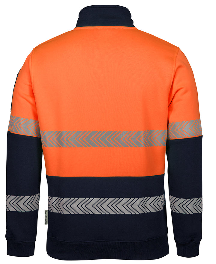 6HZS - JB's Wear - Hi-Vis 1/2 zip Segmented Tape Sweatshirt (Day & NIGHT)