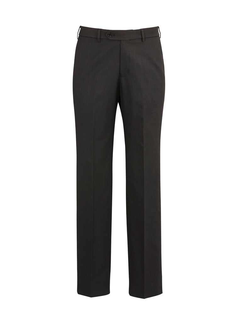 70112S - Biz Corporates - Mens Cool Stretch Flat Front Pant (Stout) | Charcoal