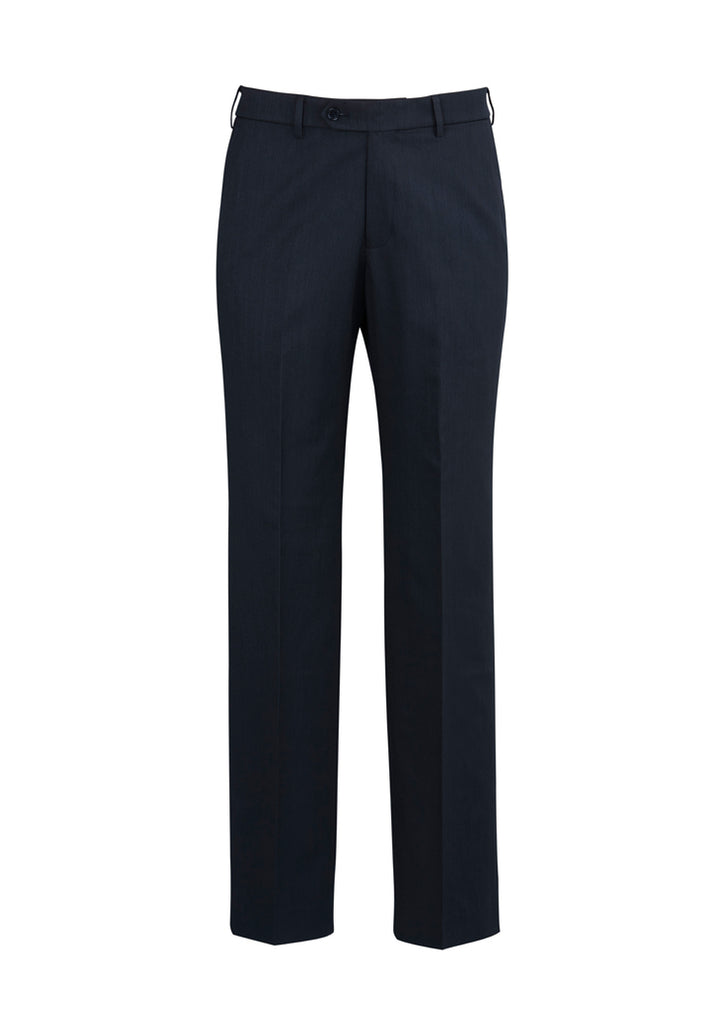 70112S - Biz Corporates - Mens Cool Stretch Flat Front Pant (Stout) | Navy