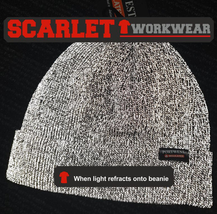 B026 Reflective Knit Beanie - reflective knit