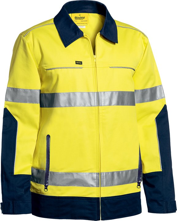 BJ6917T - Bisley - Hi-Vis Taped Drill Jacket with Liquid Repellent Finish